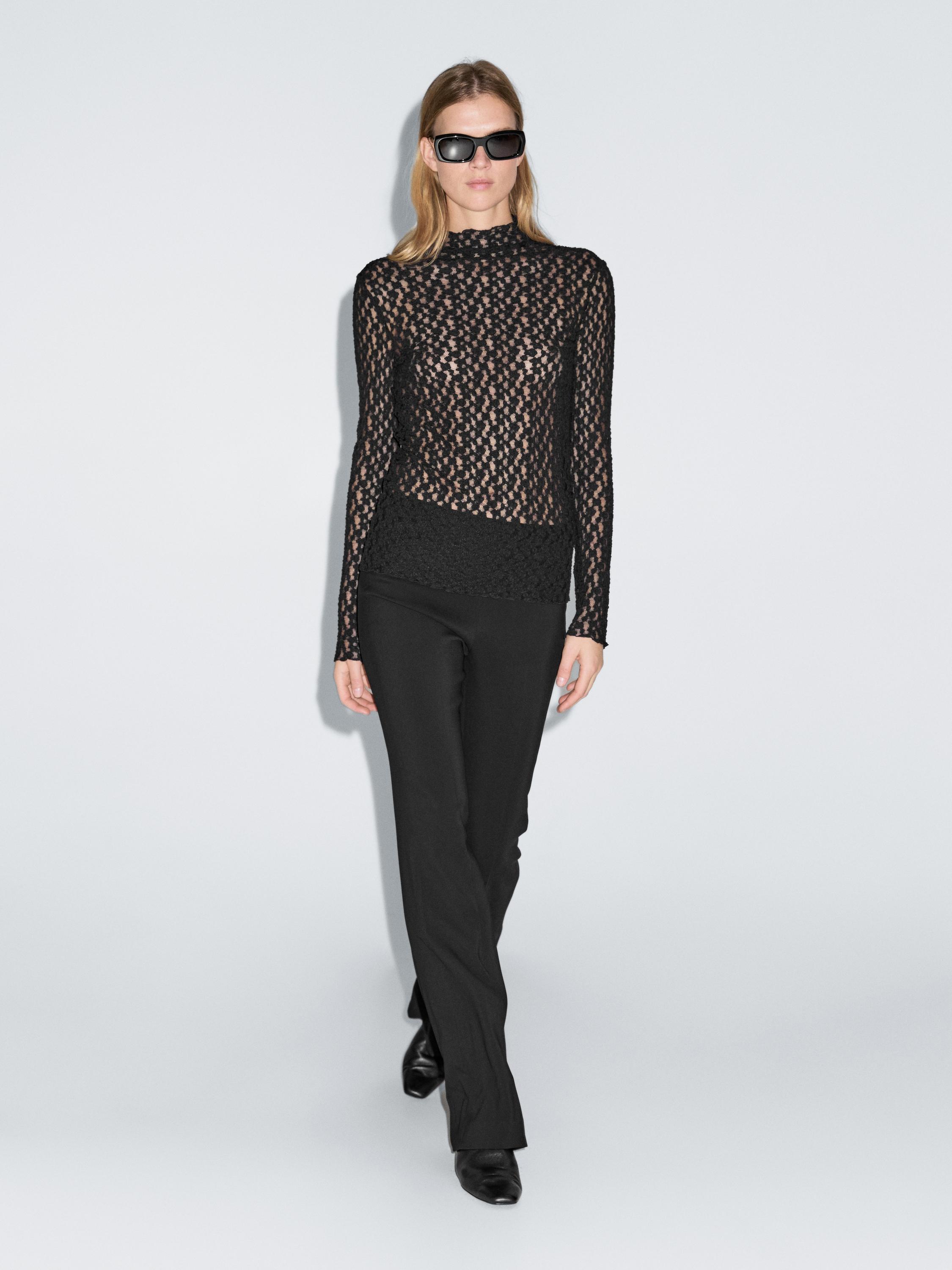 Long sleeve lace top